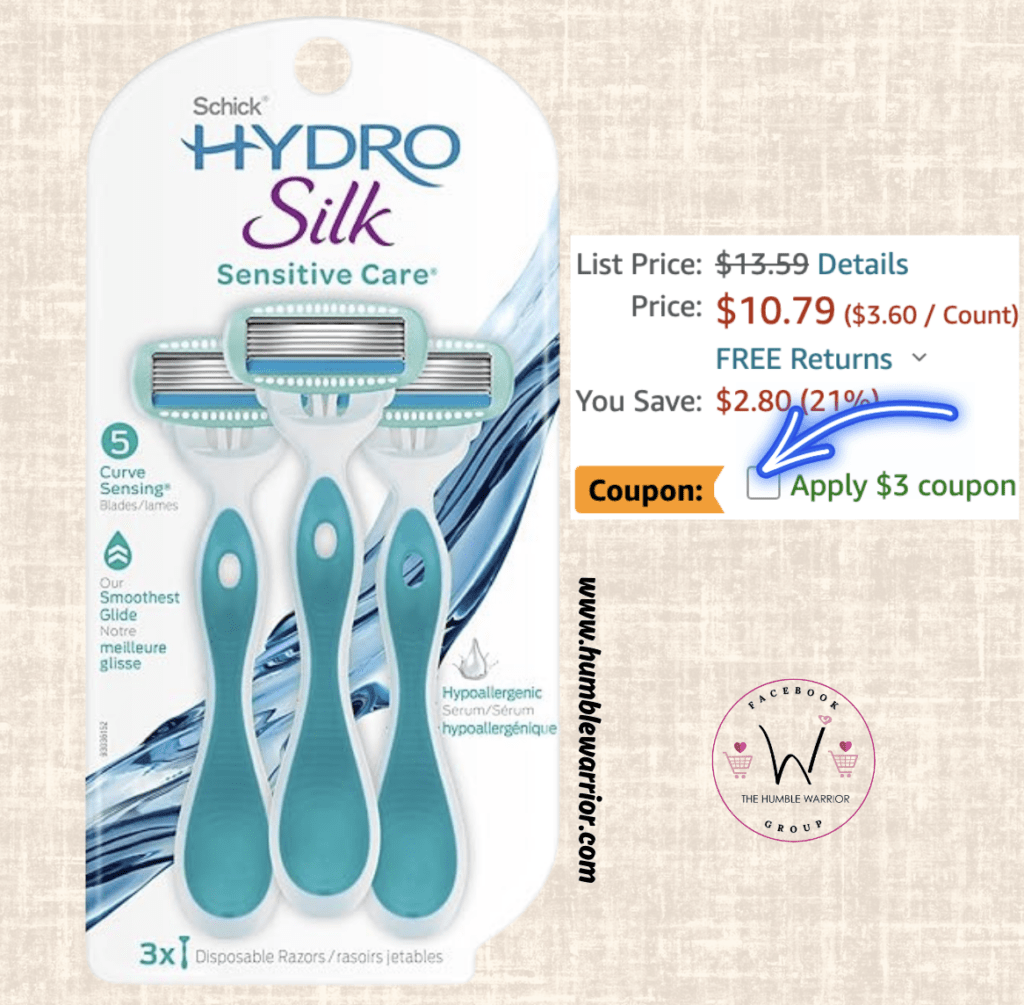 3-count Hydro Silk Sensitive Care razors!